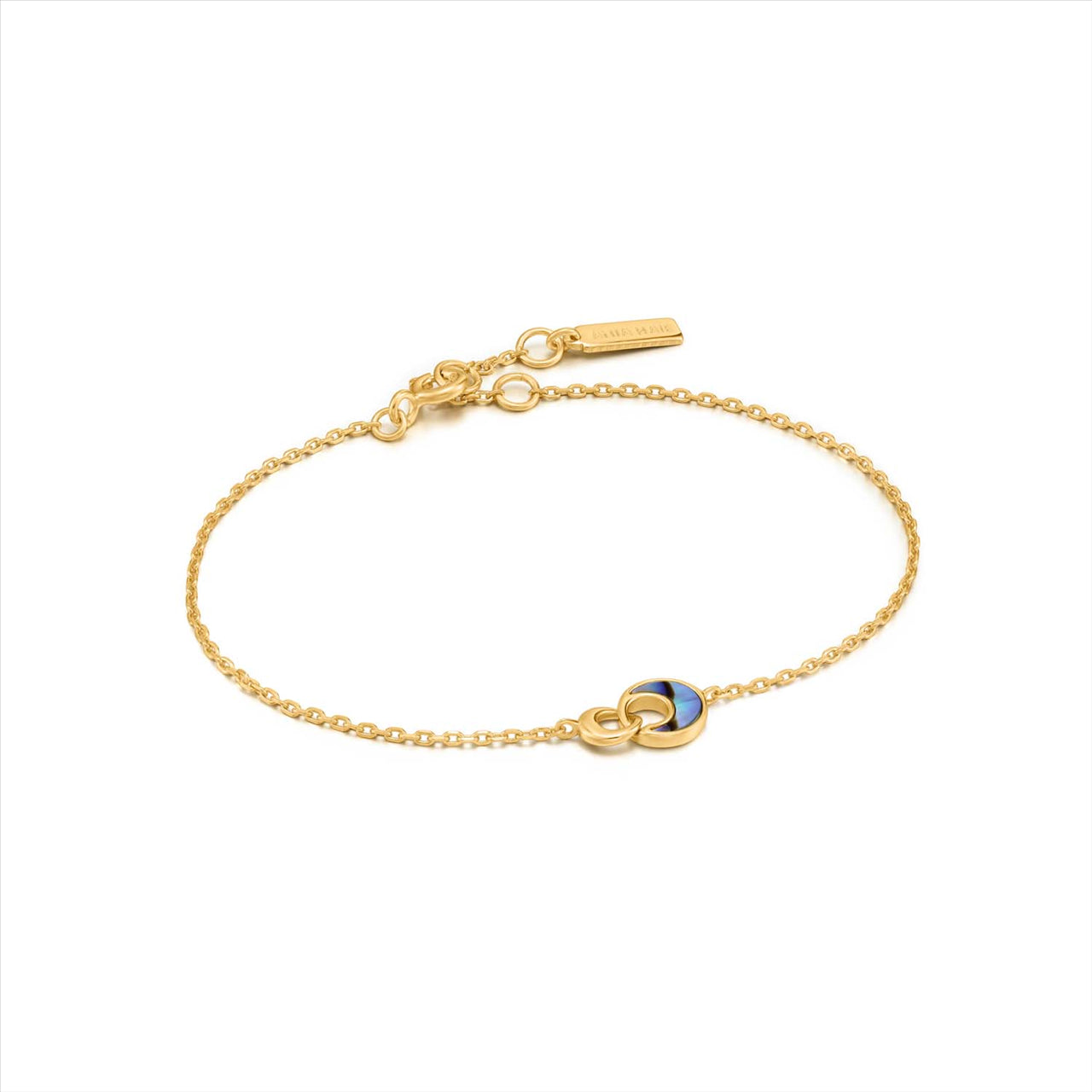 Aniia Haie Sterlng Silver Gold Plated Tidal Abalone Crescent Link Bracelet