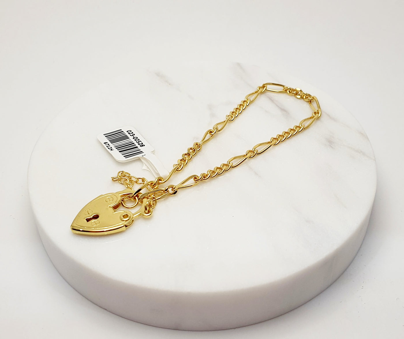 HARD GOLD PLATED STERLING SILVER BABY BRACELET WITH PADLOCK