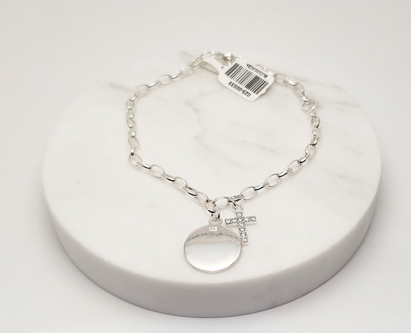 Sterling SIlver Bracelet with Two Charms