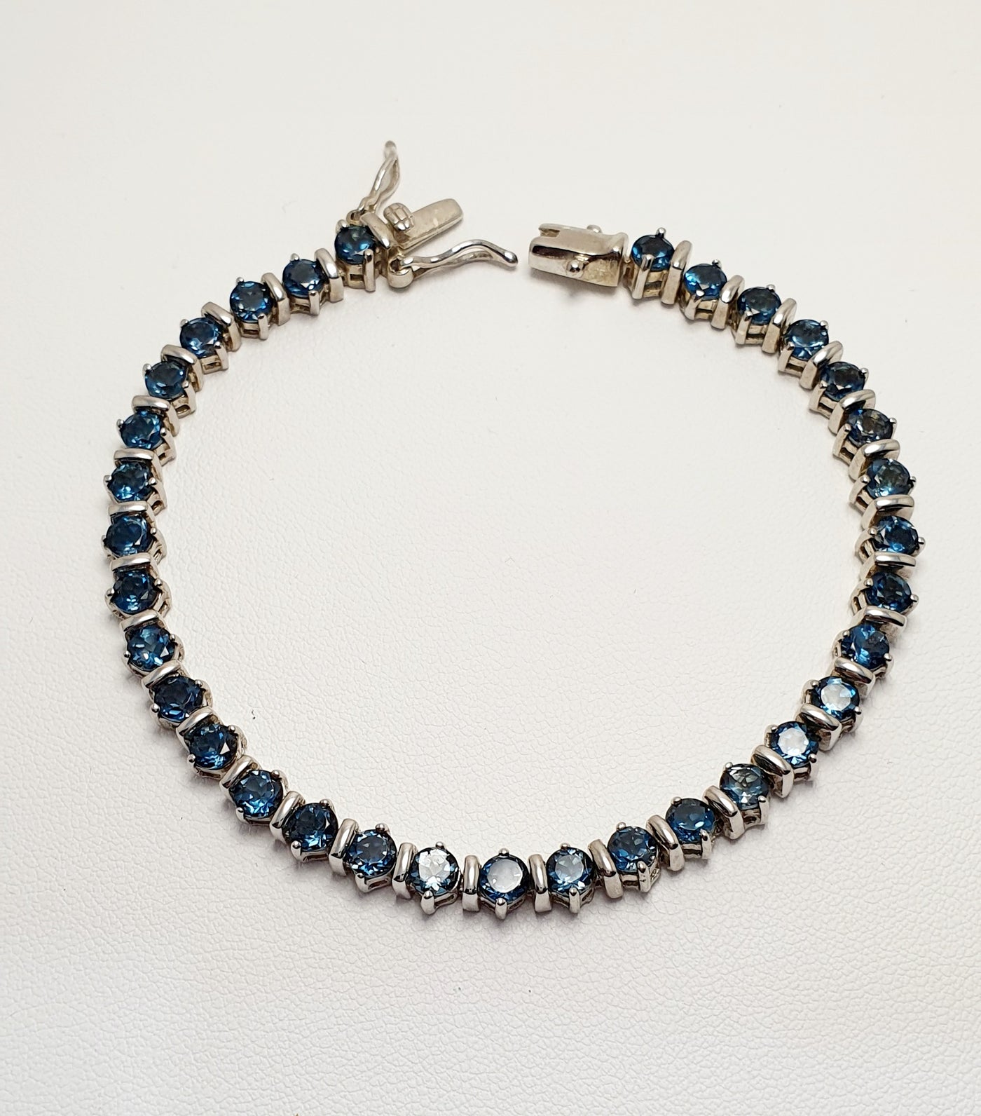 Sterling Silver London Blue Topaz Tennis Bracelet