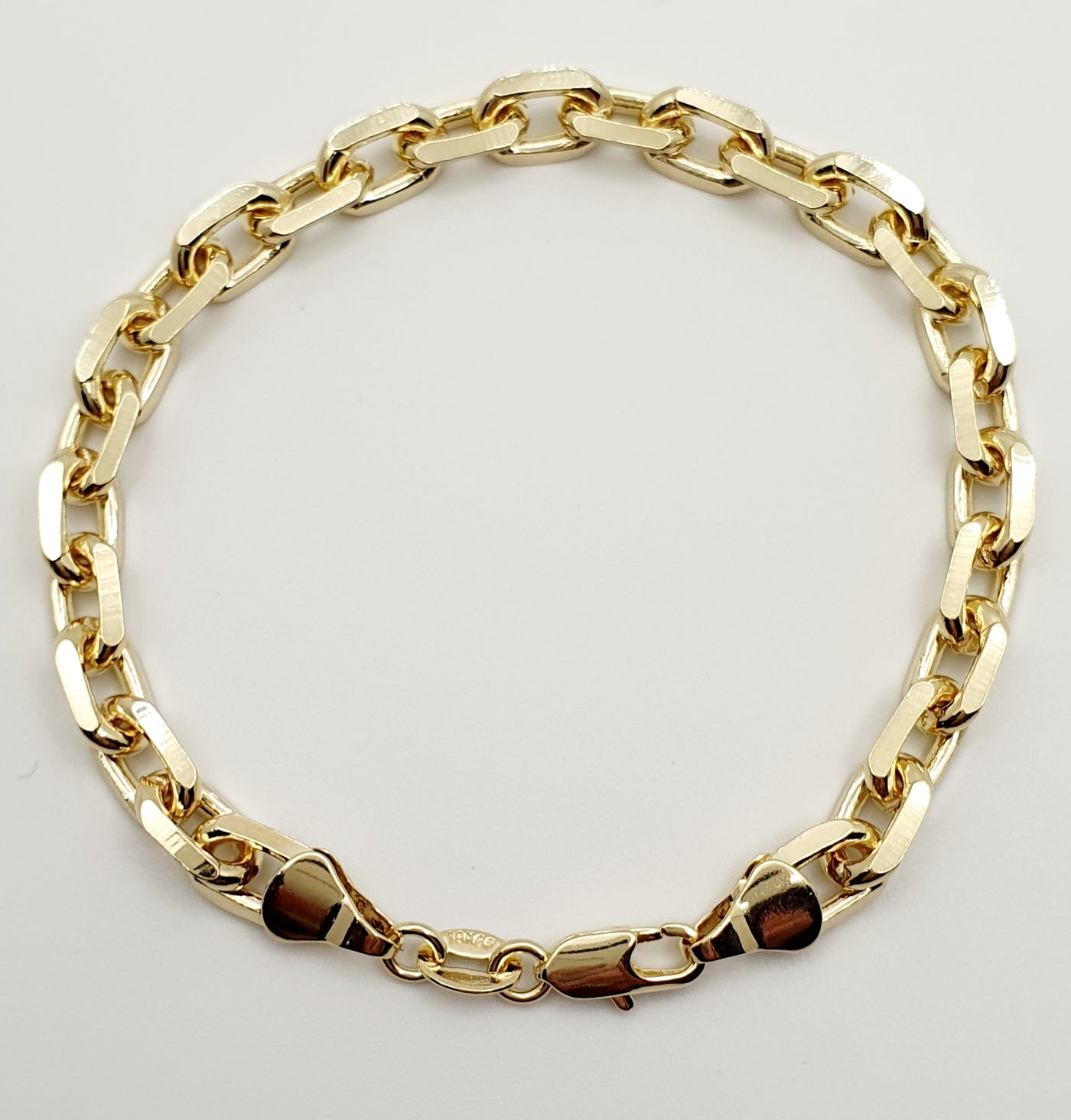 18K Gold Filled 7Mm Wide Link Bracelet