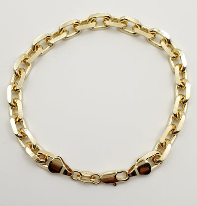 18K Gold Filled 7Mm Wide Link Bracelet