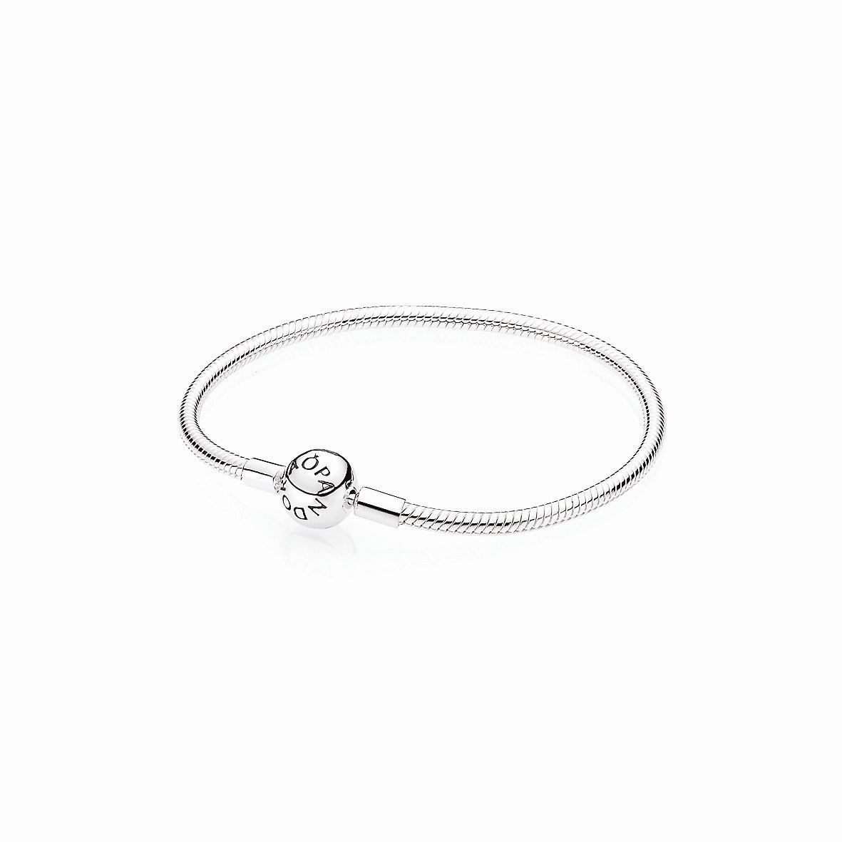 MOMENTS Smooth Silver Clasp Bracelet 18cm