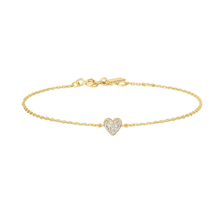 #5 Sunny Gld Cz Pave Heart B/L 16.5+2Cm