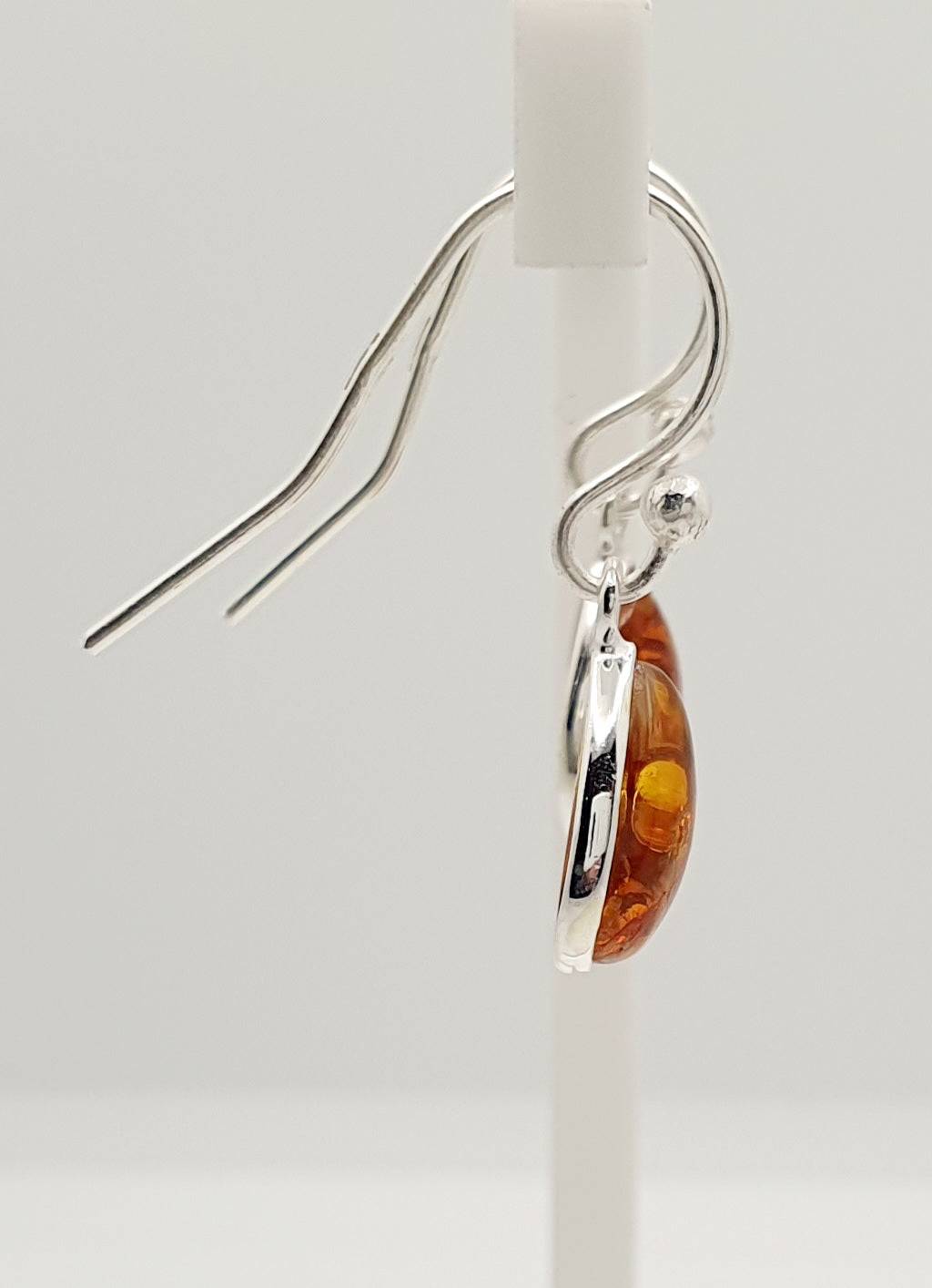 Sterling Silver Natural Amber Earrings 7mm X 10mm