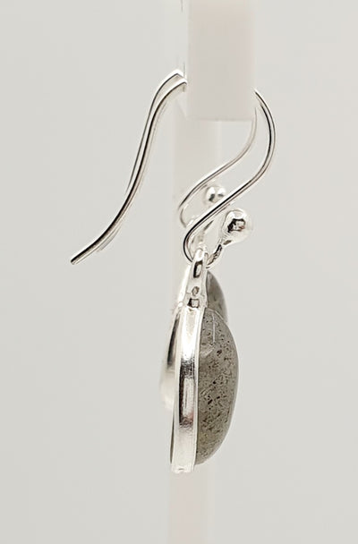 Sterling Silver 7 X 10mm Labradorite Earring With 2.6cm Drop