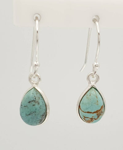Sterling Silver 7 X 10mm Turquoise Earring With 2.6cm Drop