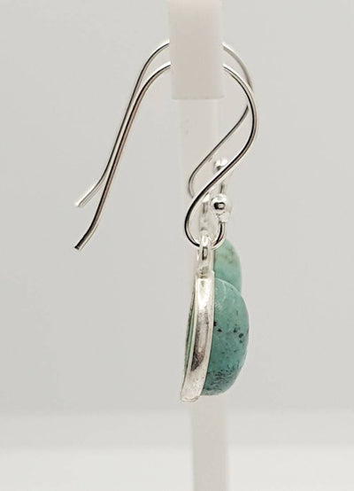 Sterling Silver 7 X 10mm Turquoise Earring With 2.6cm Drop