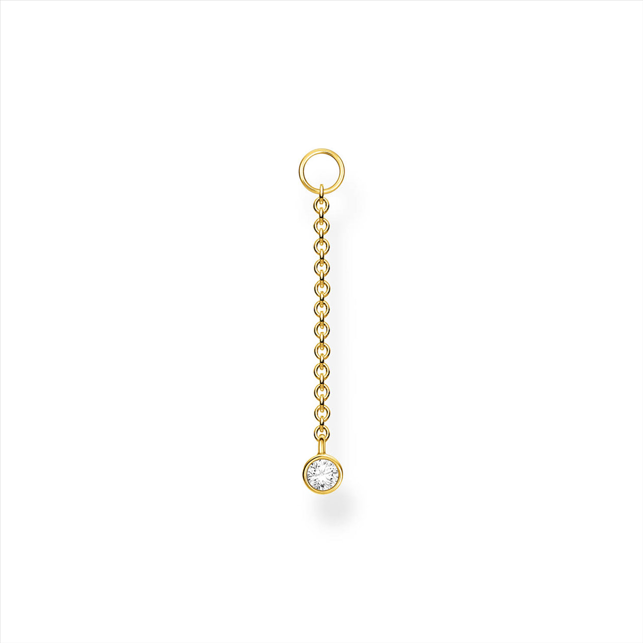 #0A C/C Single Cz Chain Ylw Gp Ear Pndt