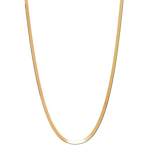 Najo 4Mm Yellow Gold Plated Sterling Silver Flat Herringbone Chain, 45Cm +5Cm Ext Chain,