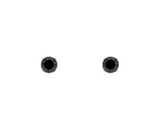 Ellani Sterling Silver Rhodium Plated 5mm Round Black Cz Claw Set Stud