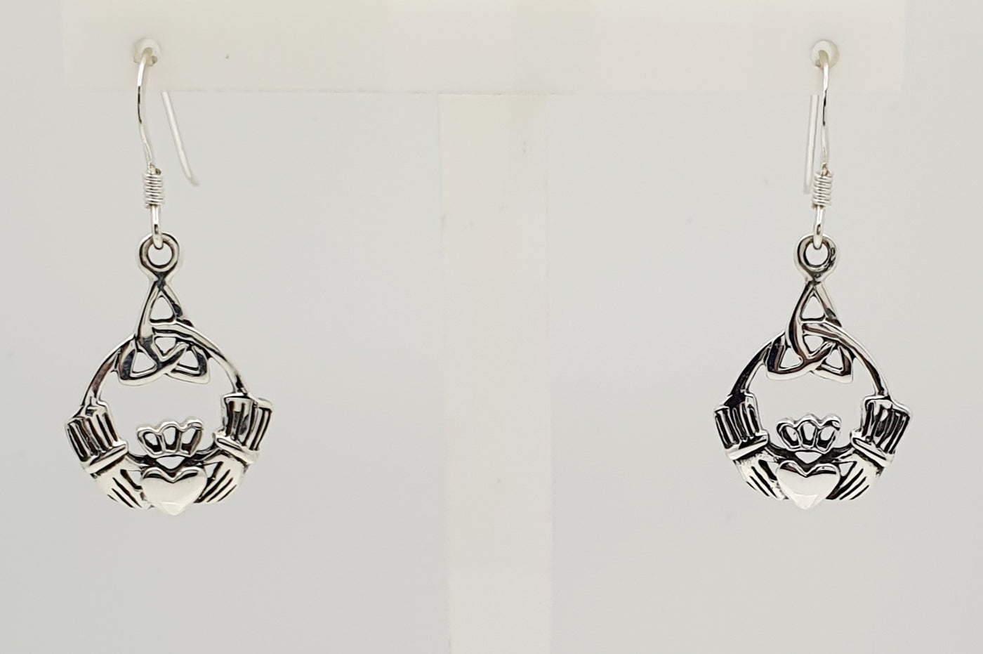Sterling Silver 20mm X15mm Claddagh Earrings