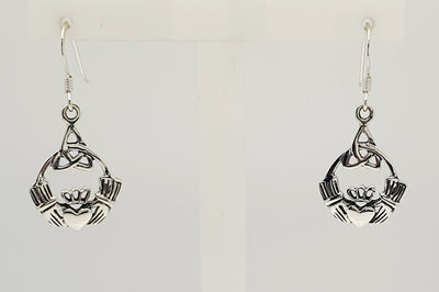 Sterling Silver 20mm X15mm Claddagh Earrings