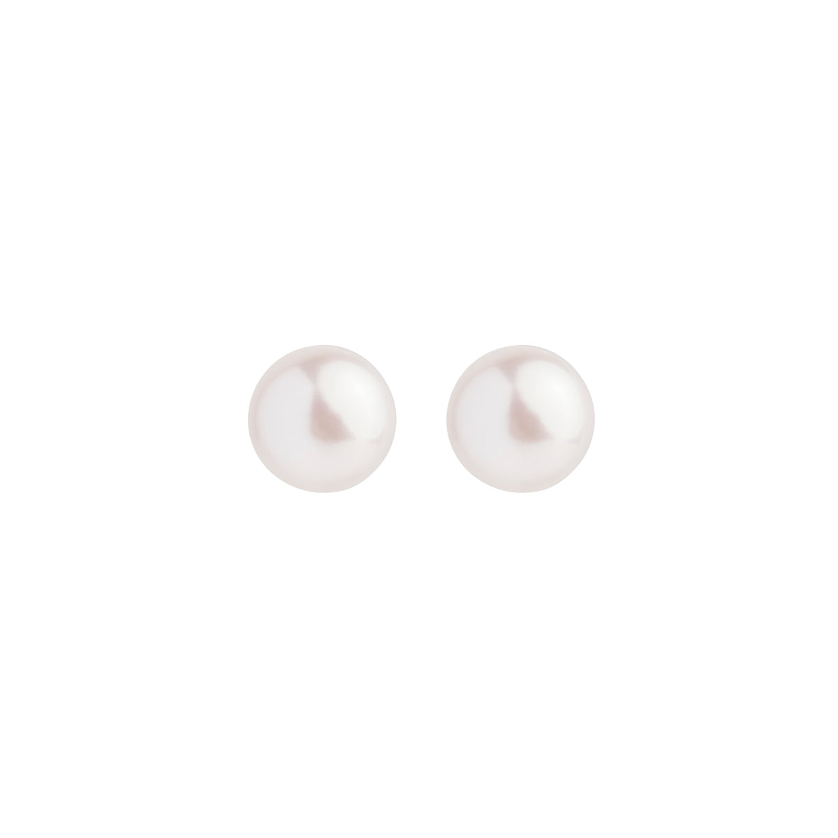 Sterling Silver Najo10-10.5mm half drilled button pearl stud Earrings,set in 5mm pearl