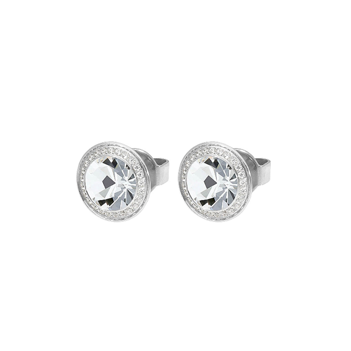Q322750 TONDO Deluxe Earring Studs 9mm s/steel Crystal col. European Crystal