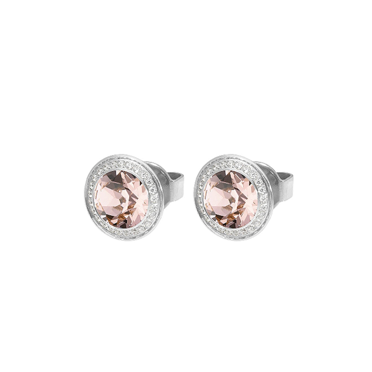 Q322765 TONDO Deluxe Earring Studs 9mm s/steel Vintage Rose col. European Crystal