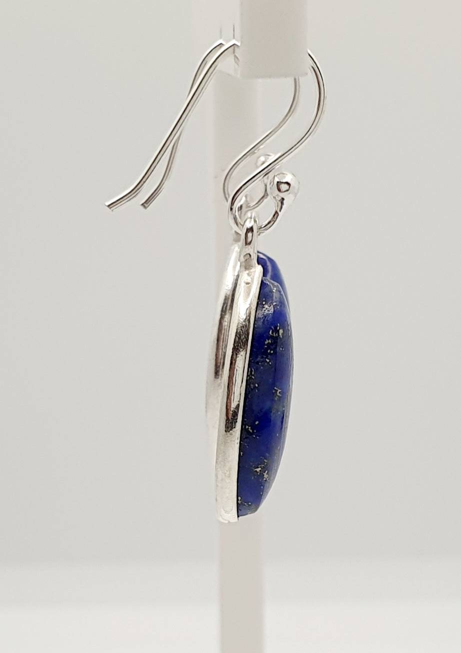 Sterling Silver 15mm X 8mm Lapis Earrings