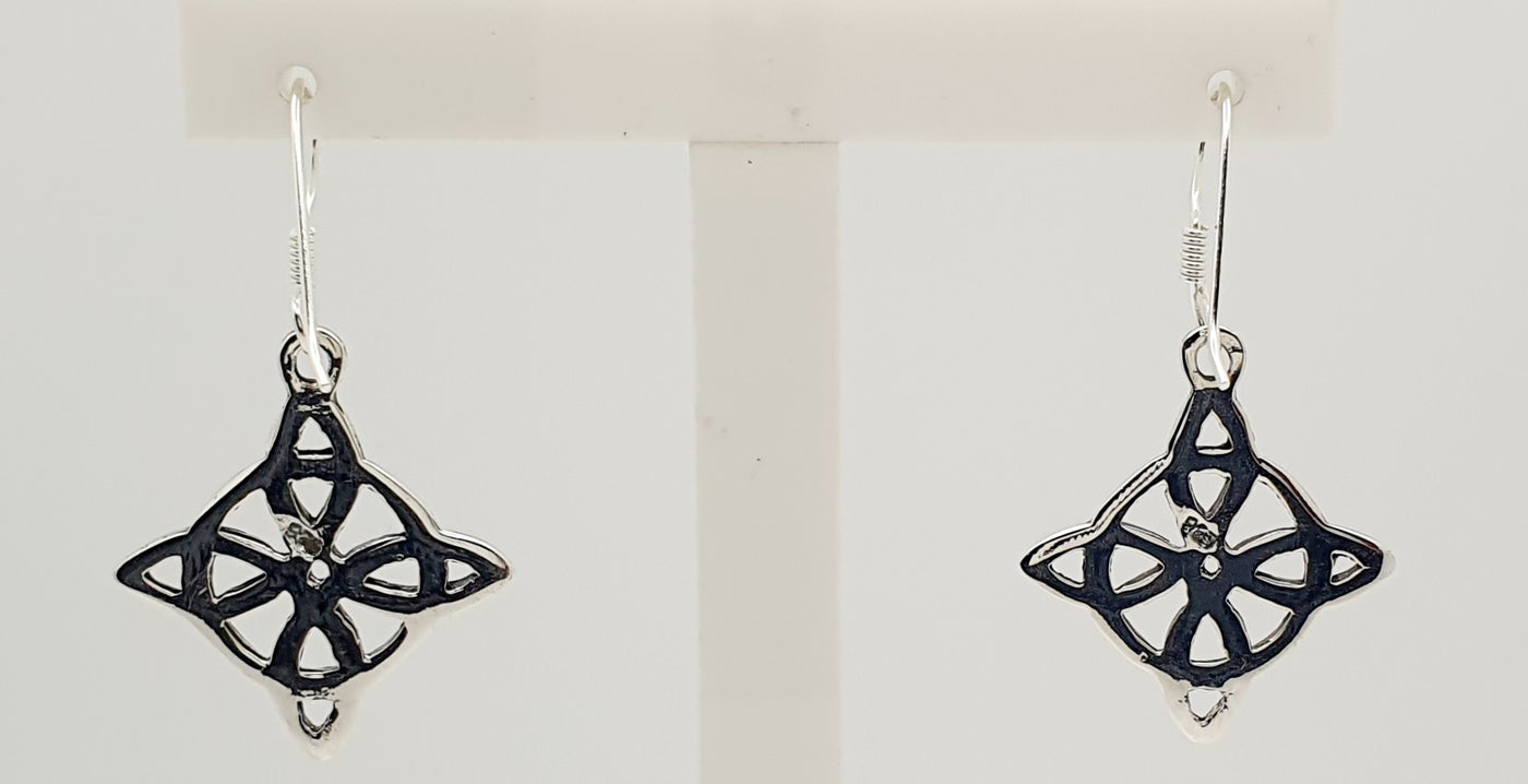 Sterling Silver Witches Knot 25mm Earring Drop 35mm