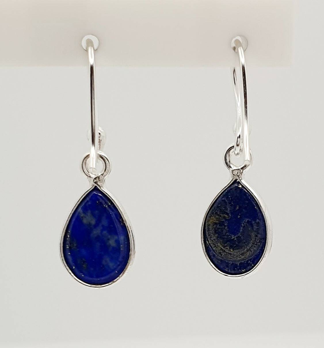 Sterling Silver 7mm X 10mm Lapis Lazuli, 26mm Drop Earrings