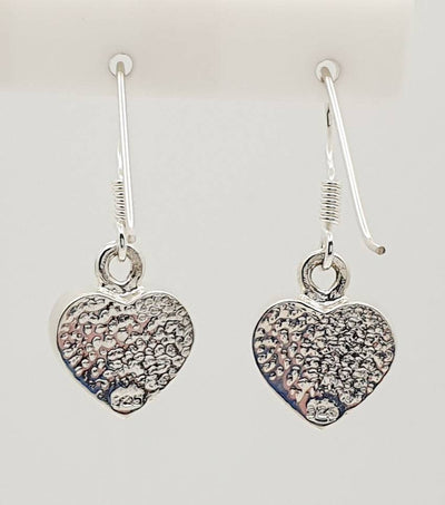 Sterling Silver, Turquoise 10mm Heart Drop Earrings