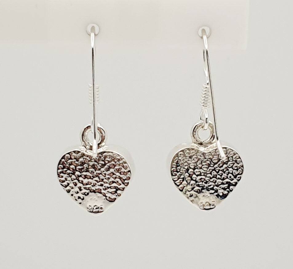 Sterling Silver Paua Shell 10mm Heart Drop Earrings