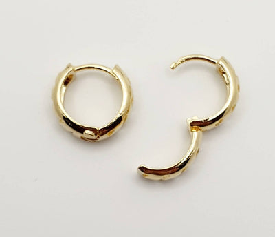18K Gold, Filled, 12mm Ribbon Huggie Hoop Earrings
