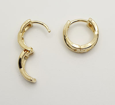 18K Gold Filled 12Mm X- Huggie Hoop Earrings