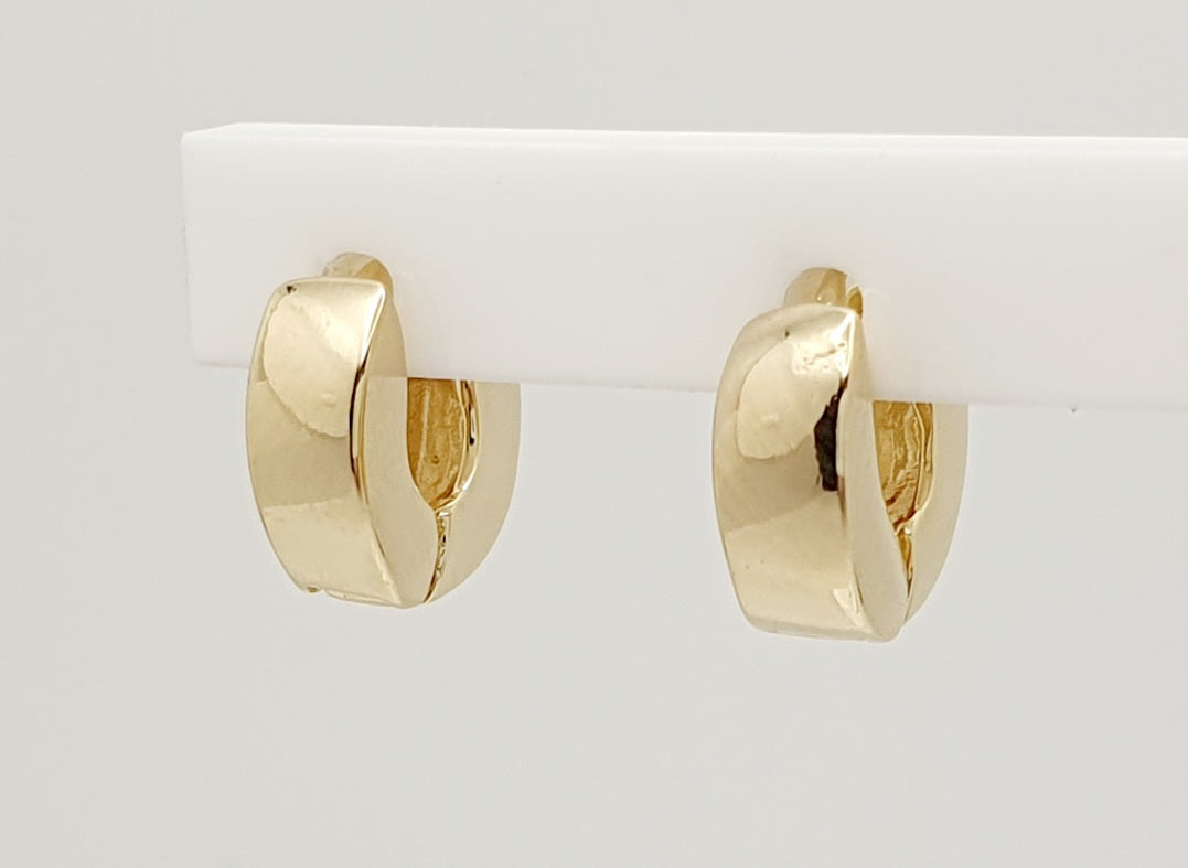 18K Gold, Filled, Mini Chunky Huggie Hoop Earrings