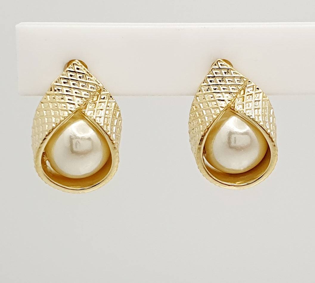 18K Gold, Filled, Freshwater Pearl Wrap Earrings