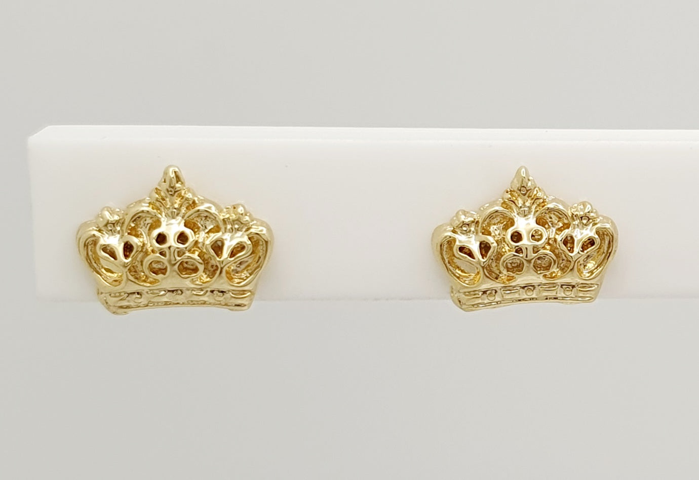 18K Gold, Filled, Crown Stud Earings