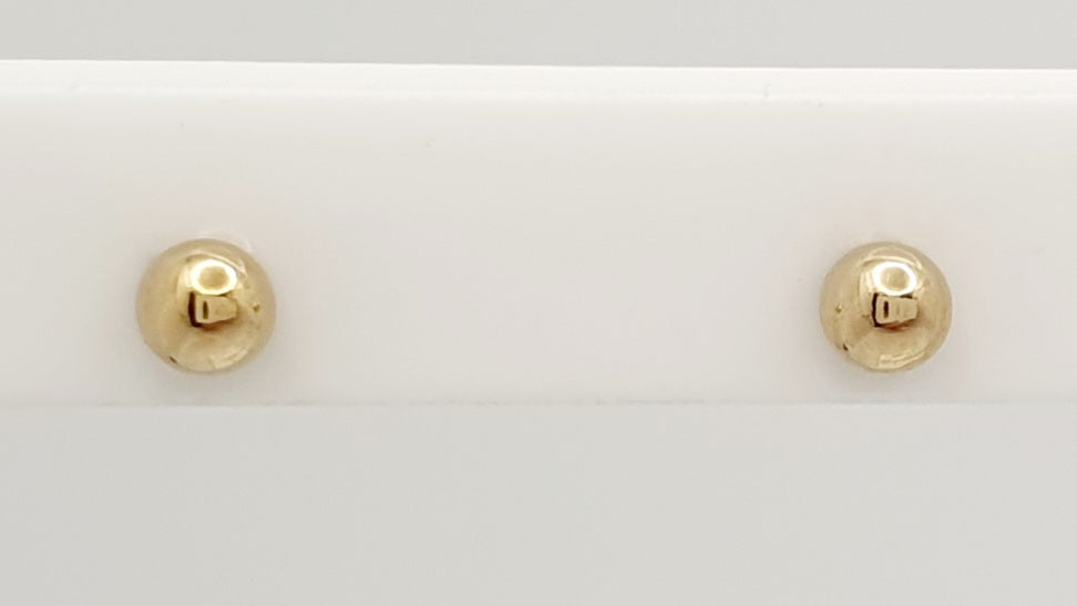 18K Gold, Filled, 3mm Ball Stud Earings
