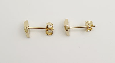 18K Gold, Filled, Diamond Shaped Stud Earrings with CZ's