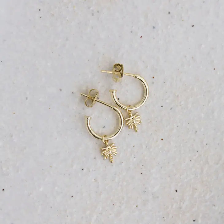 Golden Palm Earring in 925 Sterling silver with 14K gold platting