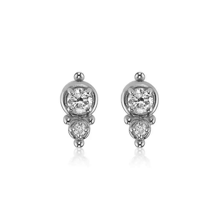 Rhea Earring In Sterling Silver & CZ Studs