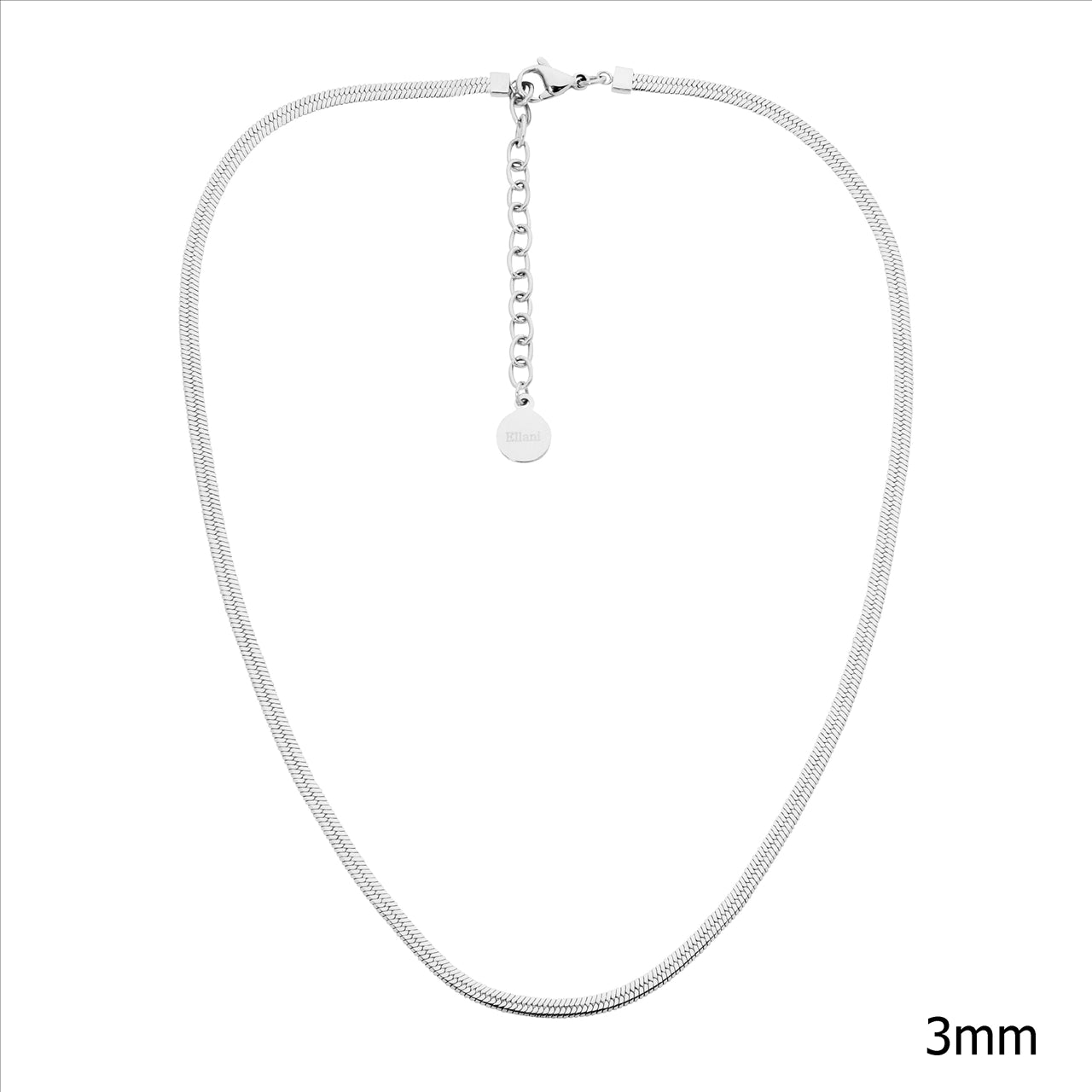 Stainless steel 3mm herringbone chain 40+5cm