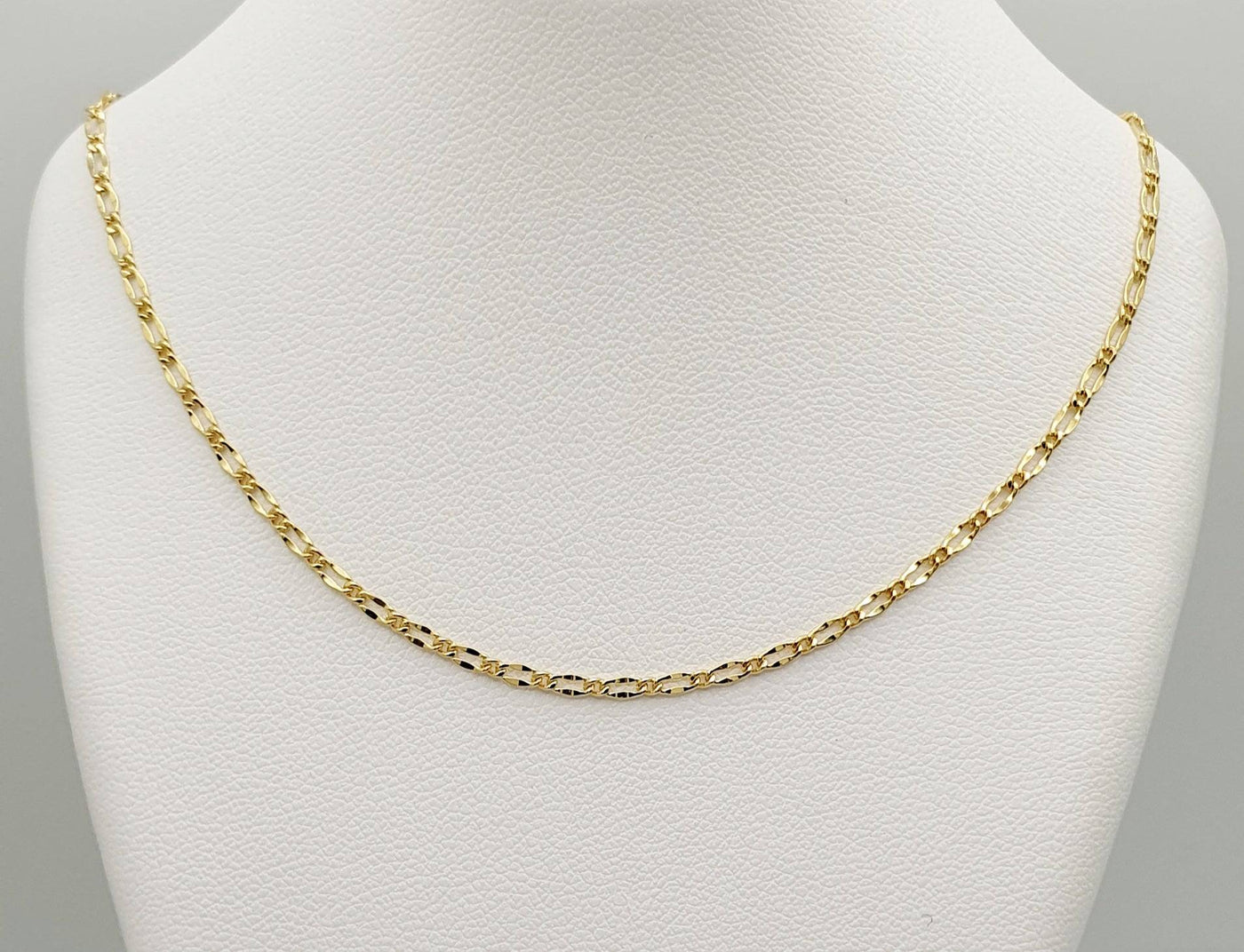 18K Gold, Filled, 1x1 Figaro Chain 40cm