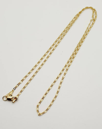 18K Gold, Filled, 1x1 Figaro Chain 40cm