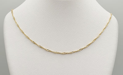18K Gold, Filled, 1.7mm Singapore Chain 45cm