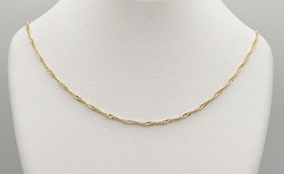 18K Gold, Filled, 1.7mm Singapore Chain 50cm