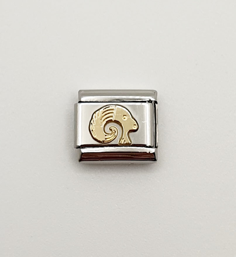 Nomination Charm Link "Aries" Stainless Steel with 18k Gold Plate, 0300104 01