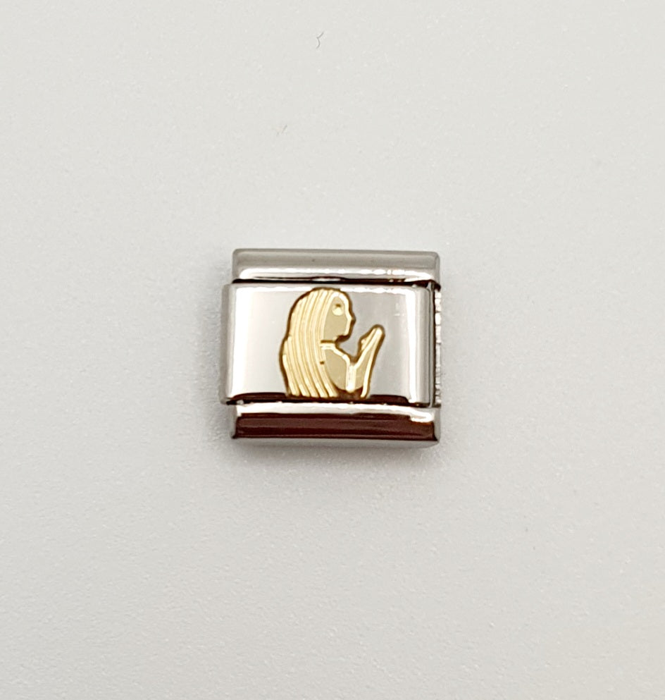 Nomination Charm Link "Virgo" Stainless Steel with 18k Gold Plate, 0300104 06
