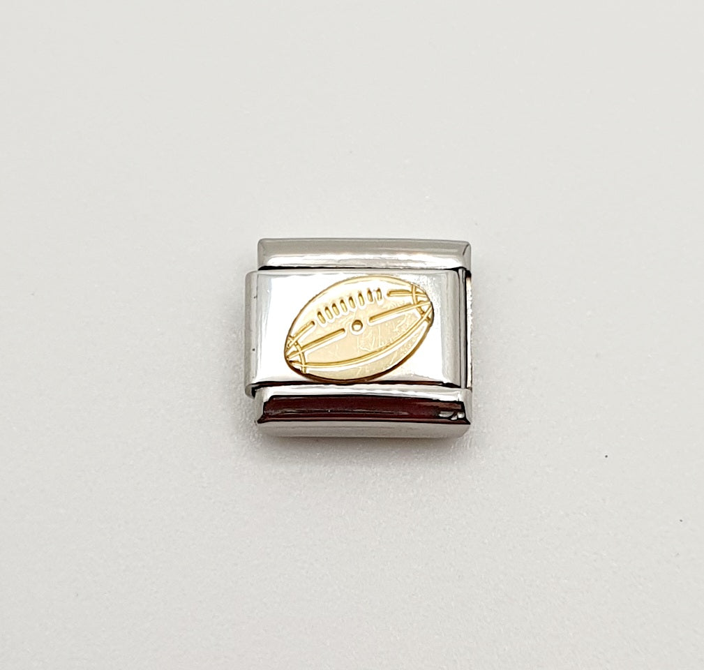 Nomination Charm Link "Football" Stainless Steel with 18k Gold Plate, 030106 03