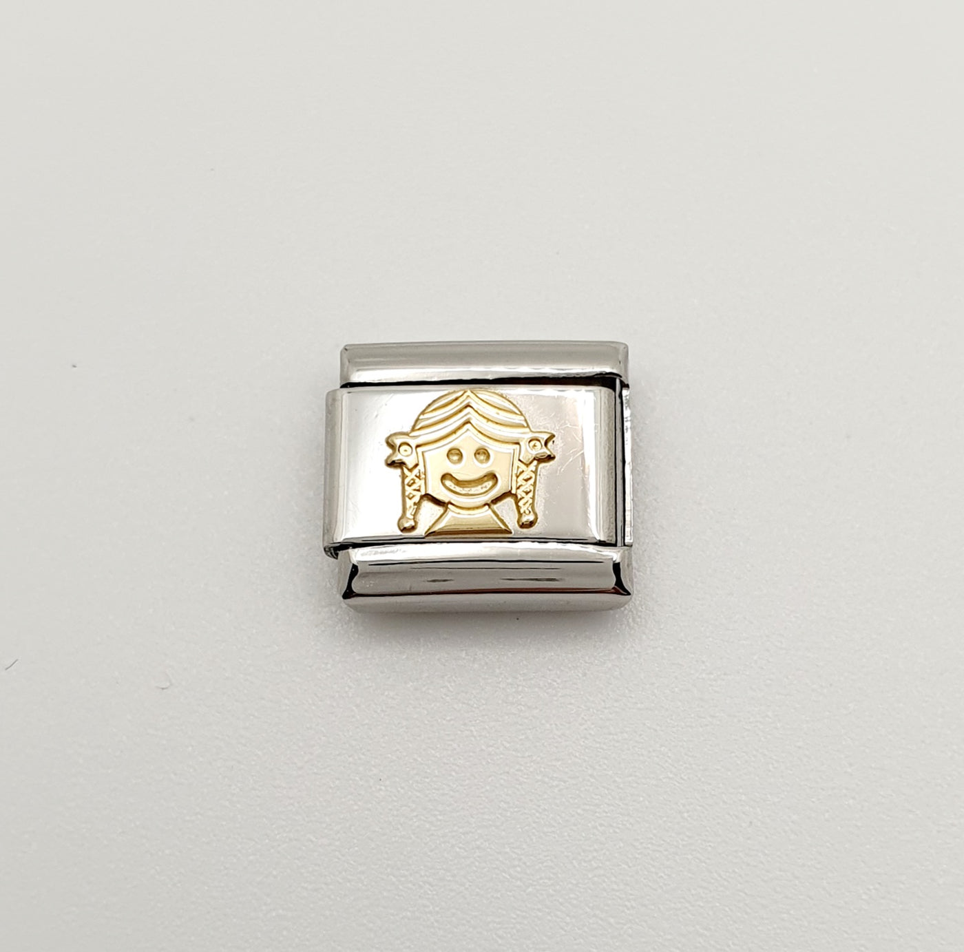 Nomination Charm Link "Girl" Stainless Steel with 18k Gold Plate, 030110 03