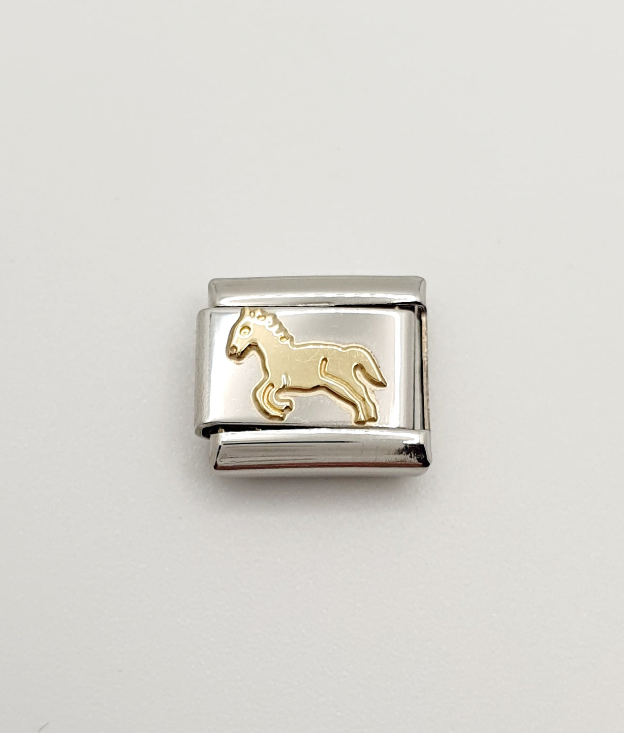 Nomination Charm Link "Horse" Stainless Steel with 18k Gold Plate, 030112 09