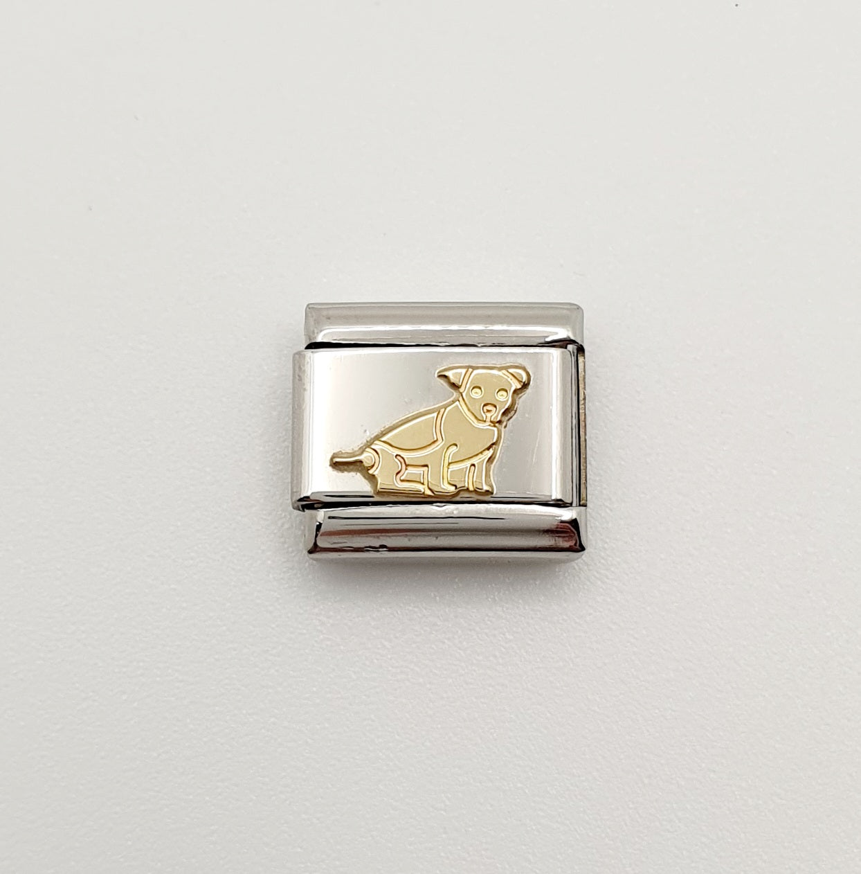 Nomination Charm Link "Seated Dog" Stainless Steel with 18k Gold Plate, 030112 33