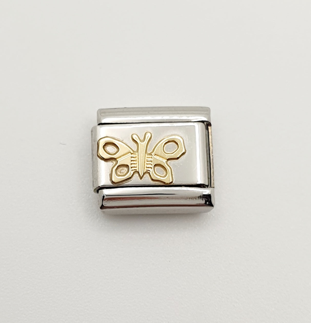 Nomination Charm Link "Butterfly" Stainless Steel with 18k Gold Plate, 030114 02