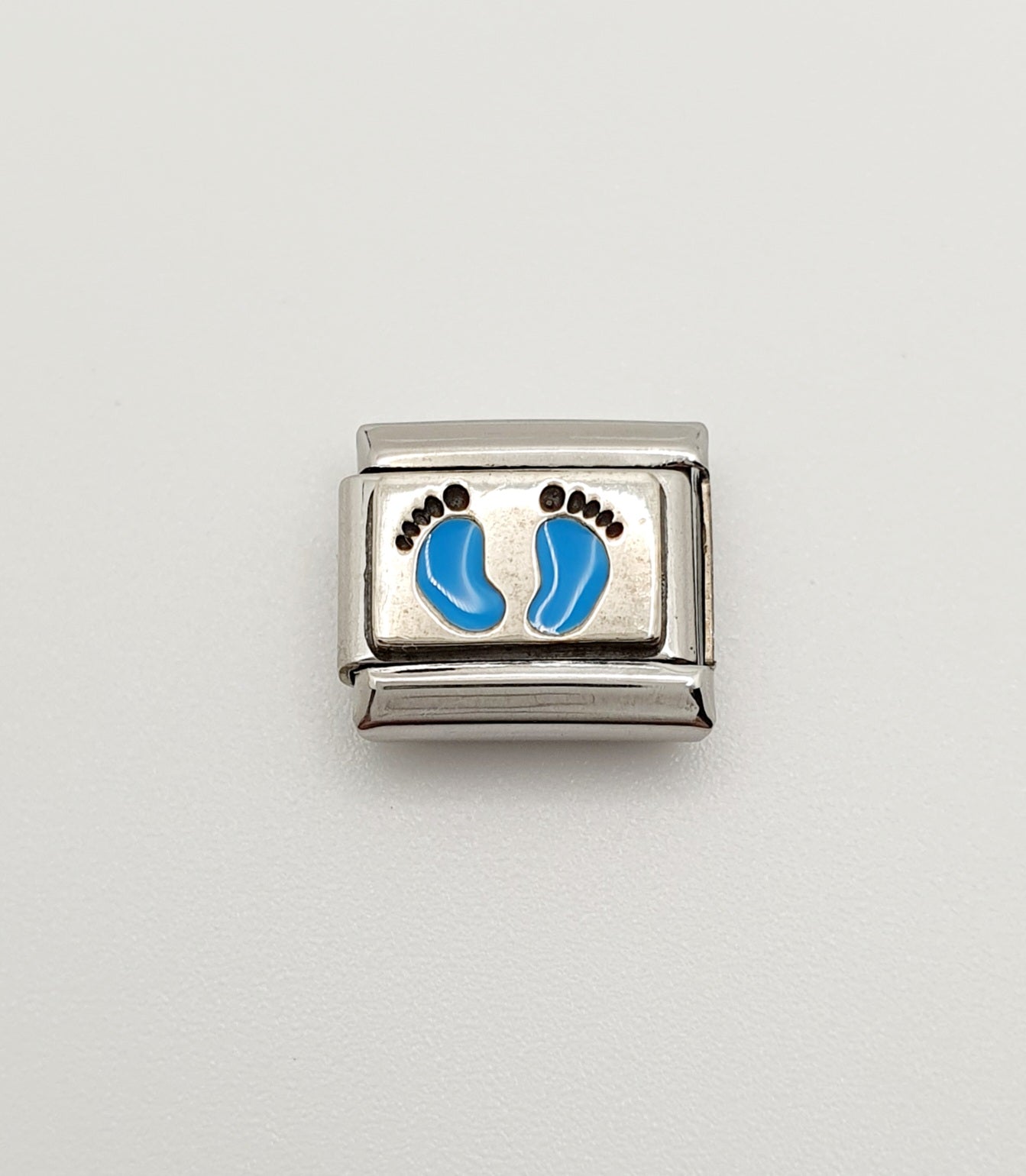 Nomination Charm Link "Blue Footprints" Stainless Steel with Enamel & 925 Silver, 330208 15