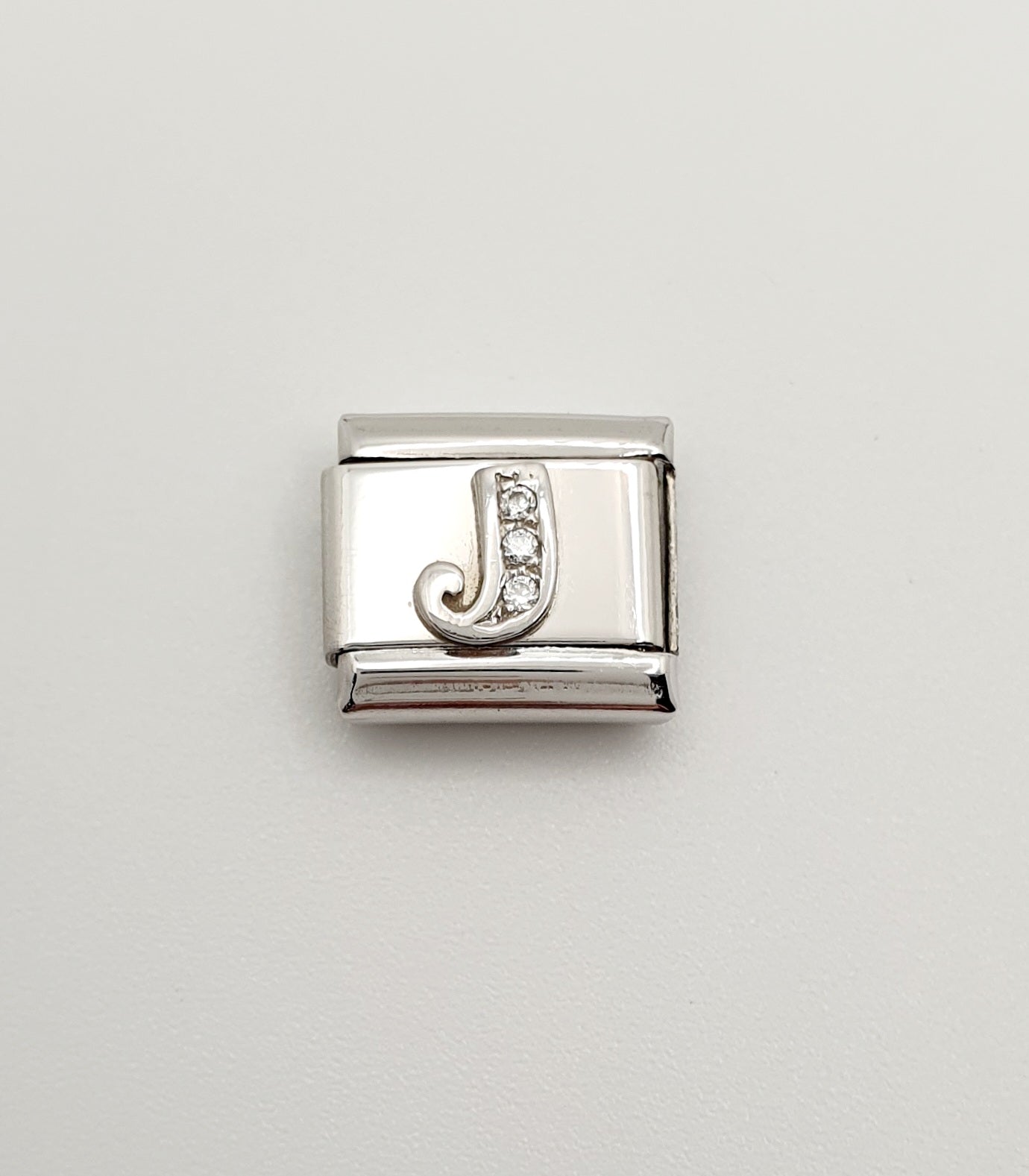 Nomination Charm Link "J" Stainless Steel with CZ's & 925 Silver, 330301 10