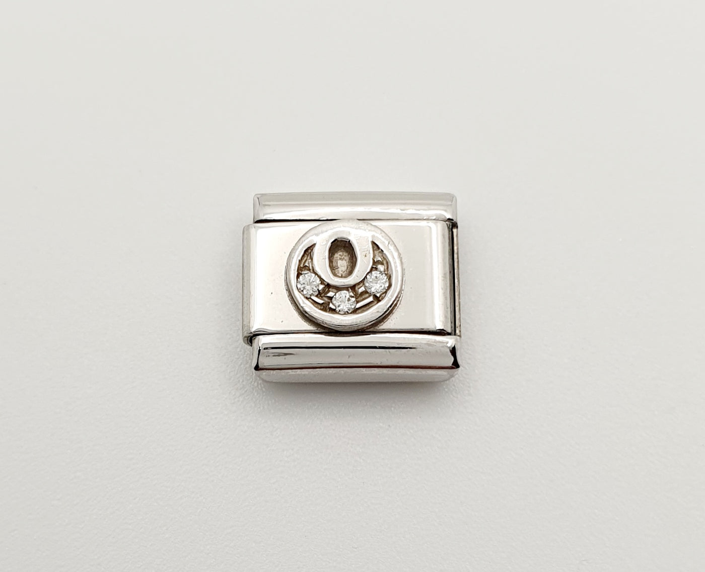 Nomination Charm Link "O" Stainless Steel with CZ's & 925 Silver, 330301 15