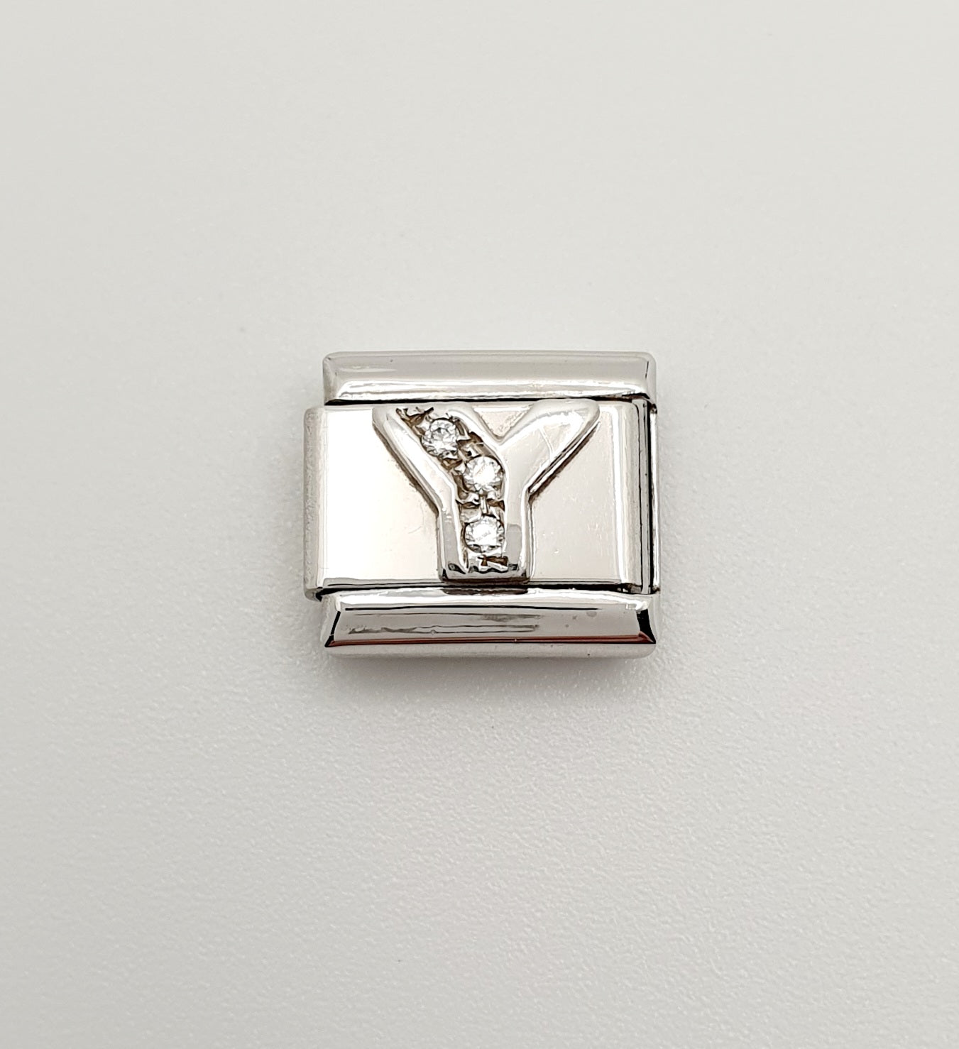 Nomination Charm Link "Y" Stainless Steel with CZ's & 925 Silver, 330301 25